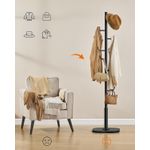Casa si Gradina - Mobilier - Organizare si depozitare - Cuiere - Cuier de podea, cu 8 carlige rezistente, pentru haine, palarii si genti, 175 cm, negru - Infinity.ro