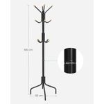 Casa si Gradina - Mobilier - Organizare si depozitare - Cuiere - Cuier metalic cu 12 agatatori, suport haine tip pom, 55x55x180 cm, negru - Infinity.ro