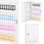 Casa si Gradina - Mobilier - Organizare si depozitare - Cutii depozitare - Cutie metalica din otel pentru 64 chei, echipata, 45x30x8cm, alba - Infinity.ro