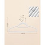 Casa si Gradina - Mobilier - Organizare si depozitare - Umerase si valeti - Set de 20 de umerase pentru haine, anti-alunecare cu catifea, bara de cravata si carlig pivotant, 43,5 cm, alb - Infinity.ro