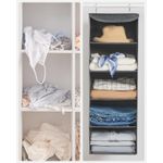Casa si Gradina - Mobilier - Organizare si depozitare - Organizatoare pentru sertare si dulapuri - Set 2 bucati organizatoare suspendate pentru dulap, 5 rafturi, pliabil, 30x30x90 cm, gri - Infinity.ro