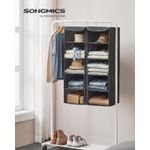 Casa si Gradina - Mobilier - Organizare si depozitare - Organizatoare pentru sertare si dulapuri - Set 2 bucati organizatoare suspendate pentru dulap, 5 rafturi, pliabil, 30x30x90 cm, gri - Infinity.ro