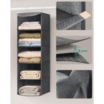 Casa si Gradina - Mobilier - Organizare si depozitare - Organizatoare pentru sertare si dulapuri - Set 2 bucati organizatoare suspendate pentru dulap, 5 rafturi, pliabil, 30x30x90 cm, gri - Infinity.ro