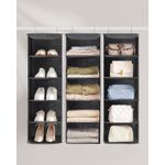 Casa si Gradina - Mobilier - Organizare si depozitare - Organizatoare pentru sertare si dulapuri - Set 2 bucati organizatoare suspendate pentru dulap, 5 rafturi, pliabil, 30x30x90 cm, gri - Infinity.ro