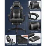 Casa si Gradina - Mobilier - Scaune si fotolii - Scaune - Scaun gaming ergonomic, cu spatar inalt, suport pentru picioare, maxim 150 kg , 50x70x126 cm, negru si gri - Infinity.ro