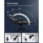 Casa si Gradina - Mobilier - Scaune si fotolii - Scaune - Scaun gaming ergonomic, cu spatar inalt, suport pentru picioare, maxim 150 kg , 50x70x126 cm, negru si gri - Infinity.ro