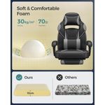 Casa si Gradina - Mobilier - Scaune si fotolii - Scaune - Scaun gaming ergonomic, cu spatar inalt, suport pentru picioare, maxim 150 kg , 50x70x126 cm, negru si gri - Infinity.ro