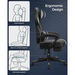 Casa si Gradina - Mobilier - Scaune si fotolii - Scaune - Scaun gaming ergonomic, cu spatar inalt, suport pentru picioare, maxim 150 kg , 50x70x126 cm, negru si gri - Infinity.ro