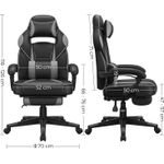 Casa si Gradina - Mobilier - Scaune si fotolii - Scaune - Scaun gaming ergonomic, cu spatar inalt, suport pentru picioare, maxim 150 kg , 50x70x126 cm, negru si gri - Infinity.ro