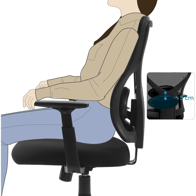 Casa si Gradina - Mobilier - Scaune si fotolii - Scaune - Scaun de birou ergonomic mesh, reglabil complet, brate si suport lombar ajustabile, 68x67x113 cm, negru - Infinity.ro