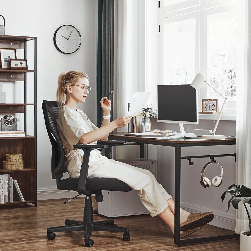 Casa si Gradina - Mobilier - Scaune si fotolii - Scaune - Scaun de birou ergonomic mesh, reglabil complet, brate si suport lombar ajustabile, 68x67x113 cm, negru - Infinity.ro