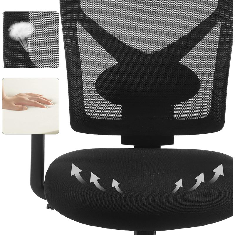 Casa si Gradina - Mobilier - Scaune si fotolii - Scaune - Scaun de birou ergonomic mesh, reglabil complet, brate si suport lombar ajustabile, 68x67x113 cm, negru - Infinity.ro