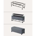 Casa si Gradina - Gradina si terasa - Mobilier exterior - Dulapuri si lazi depozitare exterior - Banca cu spatiu de depozitare 110x40x40 cm, 103 litri, tapitata cu catifea, MDF si spuma, gri - Infinity.ro