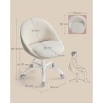 Casa si Gradina - Mobilier - Scaune si fotolii - Scaune - Scaun de birou ergonomic, inaltime reglabila, 60x60x(80-90) cm, bej - Infinity.ro