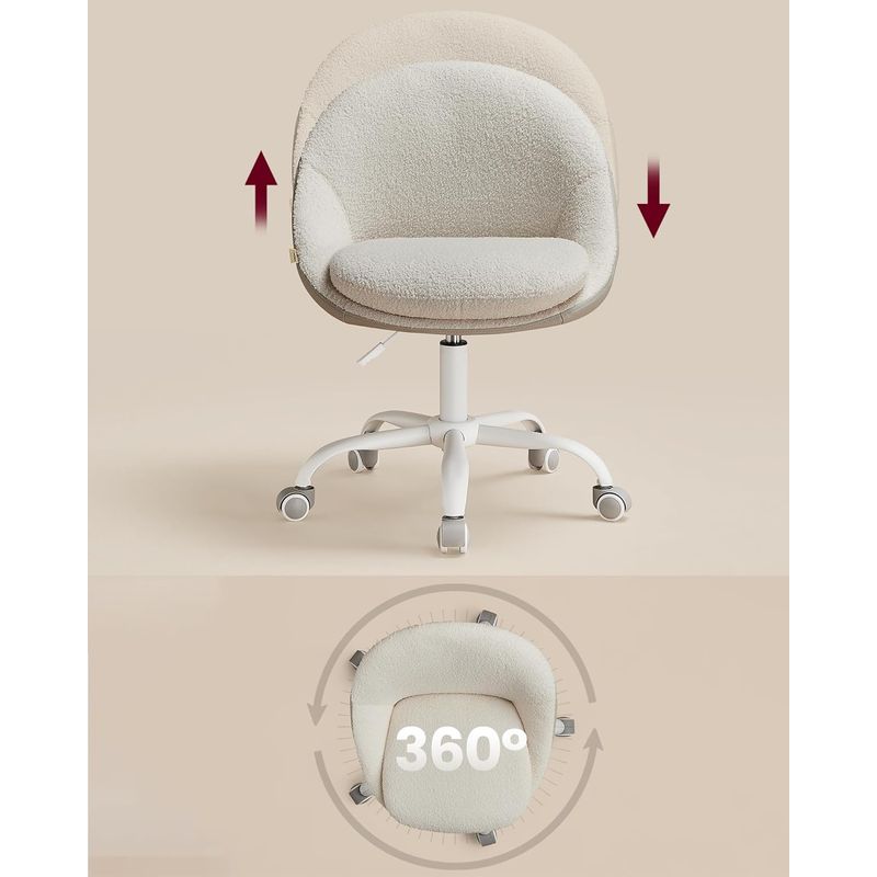 Casa si Gradina - Mobilier - Scaune si fotolii - Scaune - Scaun de birou ergonomic, inaltime reglabila, 60x60x(80-90) cm, bej - Infinity.ro