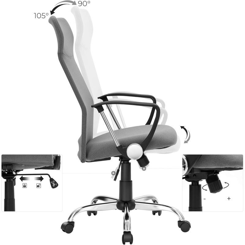 Casa si Gradina - Mobilier - Scaune si fotolii - Scaune - Scaun de birou ergonomic, reglabil pe inaltime, functie balans, maxim 120 kg, 63x63x120 cm, gri - Infinity.ro