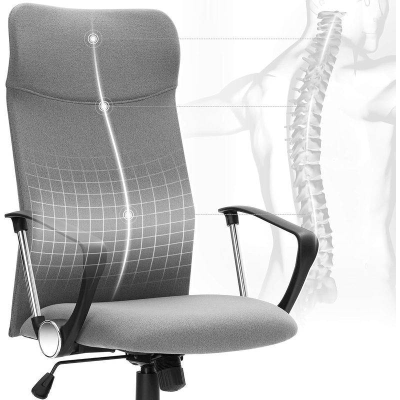 Casa si Gradina - Mobilier - Scaune si fotolii - Scaune - Scaun de birou ergonomic, reglabil pe inaltime, functie balans, maxim 120 kg, 63x63x120 cm, gri - Infinity.ro