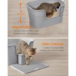 Petshop - Ingrijire si Igiena - Litiere si accesorii - Litiere simple - Litiera pisici xl pereti inalti colector nisip depozitare, 64x44x33 cm, design deschis, gri - Infinity.ro