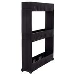 Casa si Gradina - Mobilier - Biblioteci si rafturi - Rafturi - Sistem rafturi de depozitare Sersimo HA116 cu roti pentru bucatarie sau baie cu 3 polite, negru - Infinity.ro