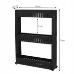 Casa si Gradina - Mobilier - Biblioteci si rafturi - Rafturi - Sistem rafturi de depozitare Sersimo HA116 cu roti pentru bucatarie sau baie cu 3 polite, negru - Infinity.ro