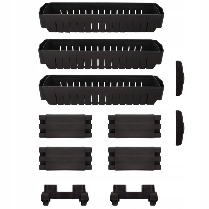 Casa si Gradina - Mobilier - Biblioteci si rafturi - Rafturi - Sistem rafturi de depozitare Sersimo HA116 cu roti pentru bucatarie sau baie cu 3 polite, negru - Infinity.ro