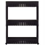 Casa si Gradina - Mobilier - Biblioteci si rafturi - Rafturi - Sistem rafturi de depozitare Sersimo HA116 cu roti pentru bucatarie sau baie cu 3 polite, negru - Infinity.ro