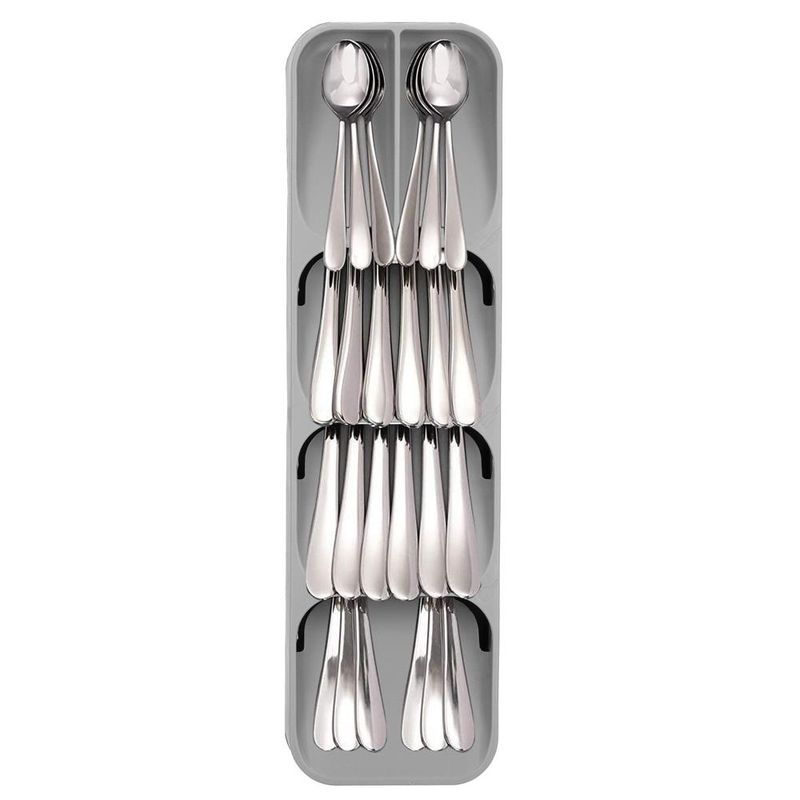 Casa si Gradina - Mobilier - Seturi de mobilier - Seturi bucatarie - Organizator tacamuri sertar, 5 compartimente, 40x11x5,5cm, gri - Infinity.ro