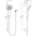 Casa si Gradina - Sanitare - Cazi si cabine de dus - Coloane si seturi de dus - Coloana de dus Ideal Standard EvoJet B1761, universal, aparent, 600 mm, para 125 mm, furtun 1.75 m, 3 functii - Infinity.ro