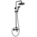 Casa si Gradina - Sanitare - Cazi si cabine de dus - Coloane si seturi de dus - Coloana de dus cu baterie si para de dus monocomanda, negru mat, Ritto Black - Infinity.ro