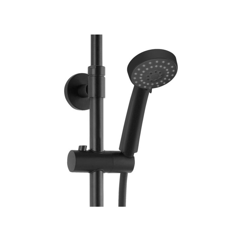 Casa si Gradina - Sanitare - Cazi si cabine de dus - Coloane si seturi de dus - Coloana de dus cu baterie si para de dus monocomanda, negru mat, Ritto Black - Infinity.ro