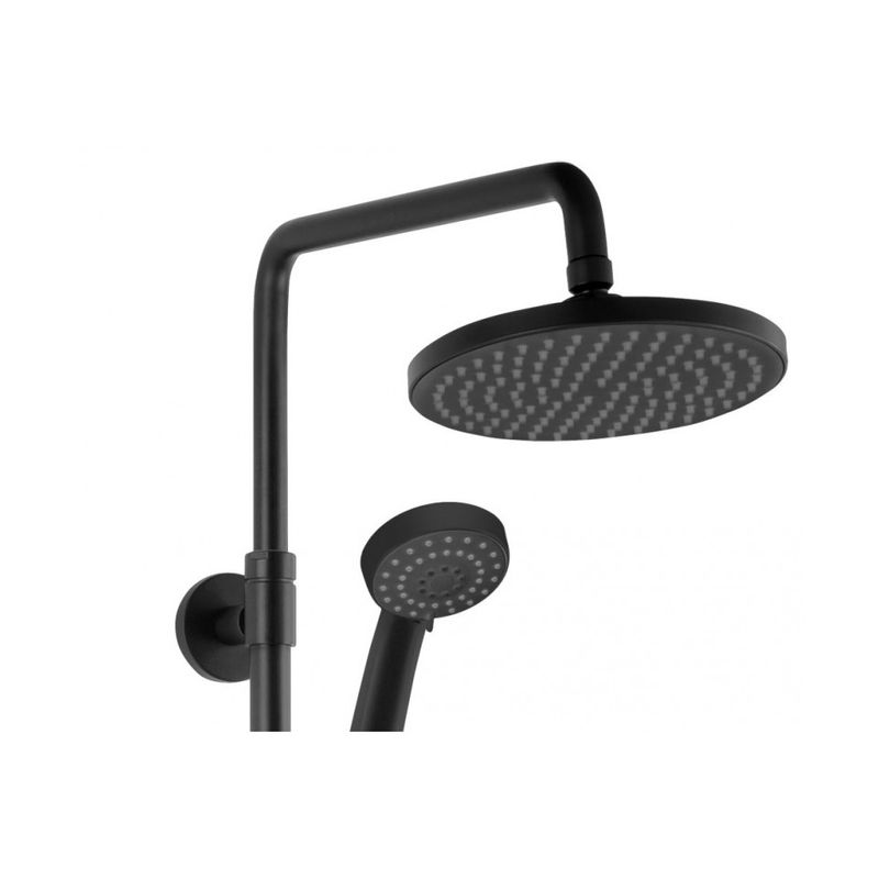Casa si Gradina - Sanitare - Cazi si cabine de dus - Coloane si seturi de dus - Coloana de dus cu baterie si para de dus monocomanda, negru mat, Ritto Black - Infinity.ro