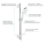 Casa si Gradina - Sanitare - Cazi si cabine de dus - Coloane si seturi de dus - Coloana de dus Grohe SmartActive 130, 600 mm, 3 funcii, etajera, crom, 26576LS0 - Infinity.ro