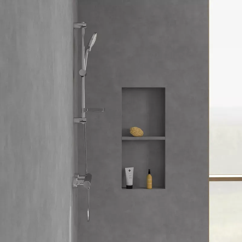 Casa si Gradina - Sanitare - Cazi si cabine de dus - Coloane si seturi de dus - Coloana dus Villeroy and Boch, 600 mm, 3 functii, etajera, crom, TVS109004UK061 - Infinity.ro