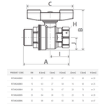 Casa si Gradina - Sanitare - Instalatii hidro - Robineti - Robinet cu bila pentru gaz Giacomini R734GAX005, trecere plina, maner tip T galben, filet interior 1” - Infinity.ro