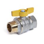 Casa si Gradina - Sanitare - Instalatii hidro - Robineti - Robinet cu bila pentru gaz Giacomini R734GAX005, trecere plina, maner tip T galben, filet interior 1” - Infinity.ro