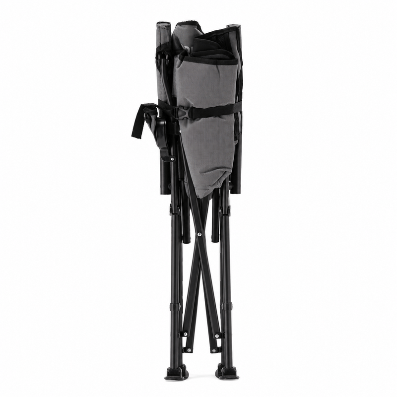 Casa si Gradina - Gradina si terasa - Mobilier exterior - Seturi mobila gradina - Scaun turistic pliabil cu incalzire, suport pahar, buzunar powerbank, maxim 120 kg, 58x58x90 cm, negru - Infinity.ro