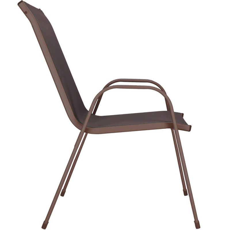 Casa si Gradina - Gradina si terasa - Mobilier exterior - Seturi mobila gradina - Set 4 scaune gradina cu brate, cadru otel si sezut textilene, 53x72x92 cm, maro - Infinity.ro
