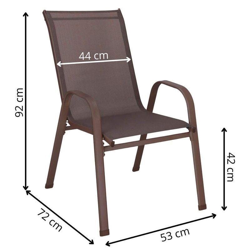 Casa si Gradina - Gradina si terasa - Mobilier exterior - Seturi mobila gradina - Set 4 scaune gradina cu brate, cadru otel si sezut textilene, 53x72x92 cm, maro - Infinity.ro