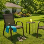 Casa si Gradina - Gradina si terasa - Mobilier exterior - Seturi mobila gradina - Set 4 scaune gradina cu brate, cadru otel si sezut textilene, 53x72x92 cm, maro - Infinity.ro