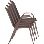 Casa si Gradina - Gradina si terasa - Mobilier exterior - Seturi mobila gradina - Set 4 scaune gradina cu brate, cadru otel si sezut textilene, 53x72x92 cm, maro - Infinity.ro