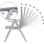 Casa si Gradina - Gradina si terasa - Mobilier exterior - Seturi mobila gradina - Set 2 scaune gradina pliabile cu spatar reglabil 8 pozitii, 150 kg, 56x70x106 cm, gri - Infinity.ro