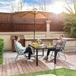 Casa si Gradina - Gradina si terasa - Mobilier exterior - Seturi mobila gradina - Set 2 scaune gradina pliabile cu spatar reglabil 8 pozitii, 150 kg, 56x70x106 cm, gri - Infinity.ro