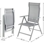 Casa si Gradina - Gradina si terasa - Mobilier exterior - Seturi mobila gradina - Set 2 scaune gradina pliabile cu spatar reglabil 8 pozitii, 150 kg, 56x70x106 cm, gri - Infinity.ro