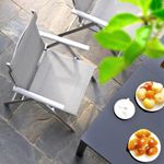 Casa si Gradina - Gradina si terasa - Mobilier exterior - Seturi mobila gradina - Set 2 scaune gradina pliabile cu spatar reglabil 8 pozitii, 150 kg, 56x70x106 cm, gri - Infinity.ro