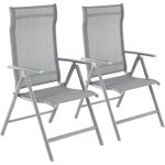 Casa si Gradina - Gradina si terasa - Mobilier exterior - Seturi mobila gradina - Set 2 scaune gradina pliabile cu spatar reglabil 8 pozitii, 150 kg, 56x70x106 cm, gri - Infinity.ro