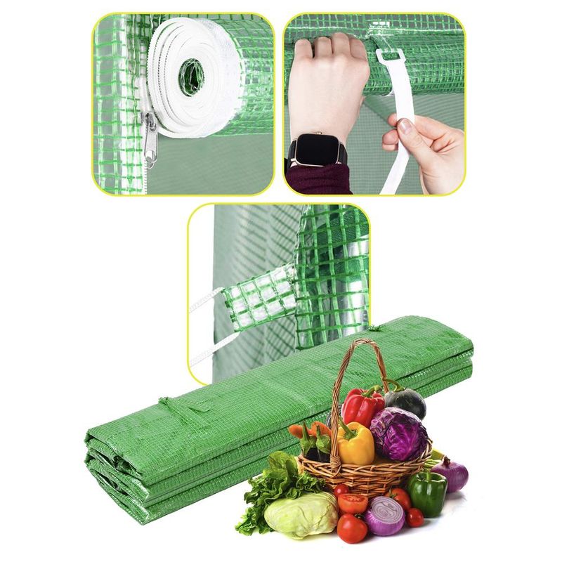 Casa si Gradina - Gradinarit si plante - Sere si solarii - Folie inlocuire sera 200x200x200 cm, PE 140g/m2 cu plasa PP, filtru UV4, 4 ferestre si usa fermoar, verde - Infinity.ro