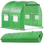 Casa si Gradina - Gradinarit si plante - Sere si solarii - Folie inlocuire sera 200x200x200 cm, PE 140g/m2 cu plasa PP, filtru UV4, 4 ferestre si usa fermoar, verde - Infinity.ro