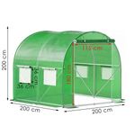 Casa si Gradina - Gradinarit si plante - Sere si solarii - Folie inlocuire sera 200x200x200 cm, PE 140g/m2 cu plasa PP, filtru UV4, 4 ferestre si usa fermoar, verde - Infinity.ro