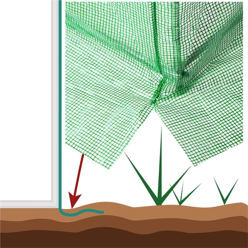 Casa si Gradina - Gradinarit si plante - Sere si solarii - Folie inlocuire sera 200x200x200 cm, PE 140g/m2 cu plasa PP, filtru UV4, 4 ferestre si usa fermoar, verde - Infinity.ro