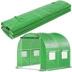Casa si Gradina - Gradinarit si plante - Sere si solarii - Folie inlocuire sera 200x200x200 cm, PE 140g/m2 cu plasa PP, filtru UV4, 4 ferestre si usa fermoar, verde - Infinity.ro